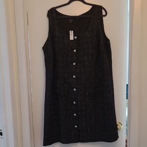 Talbots Black Tweed Mini Dress